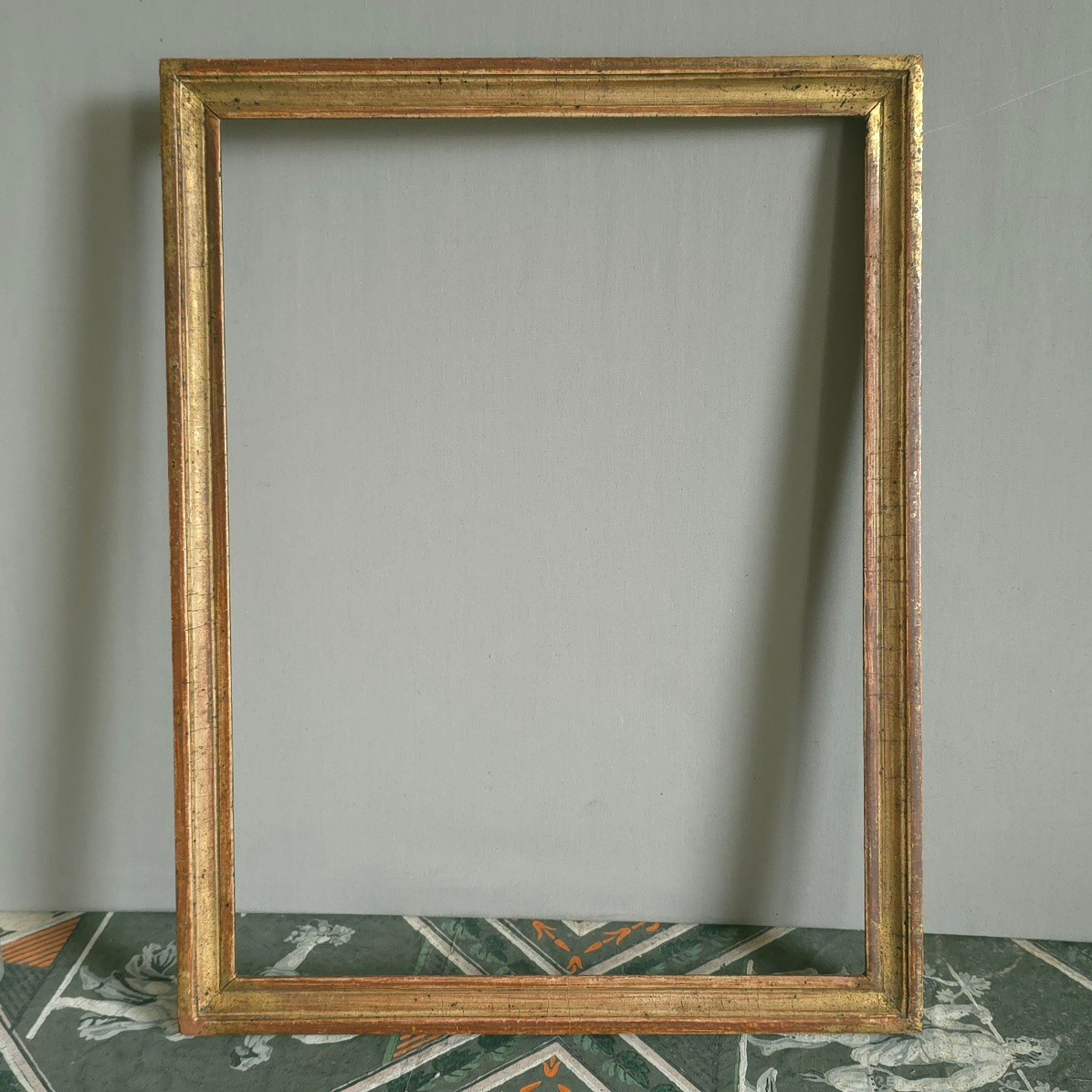 Cadre baguette bois doré fin XVIIIe feuillure : 33,5 x 25 cm-photo-4