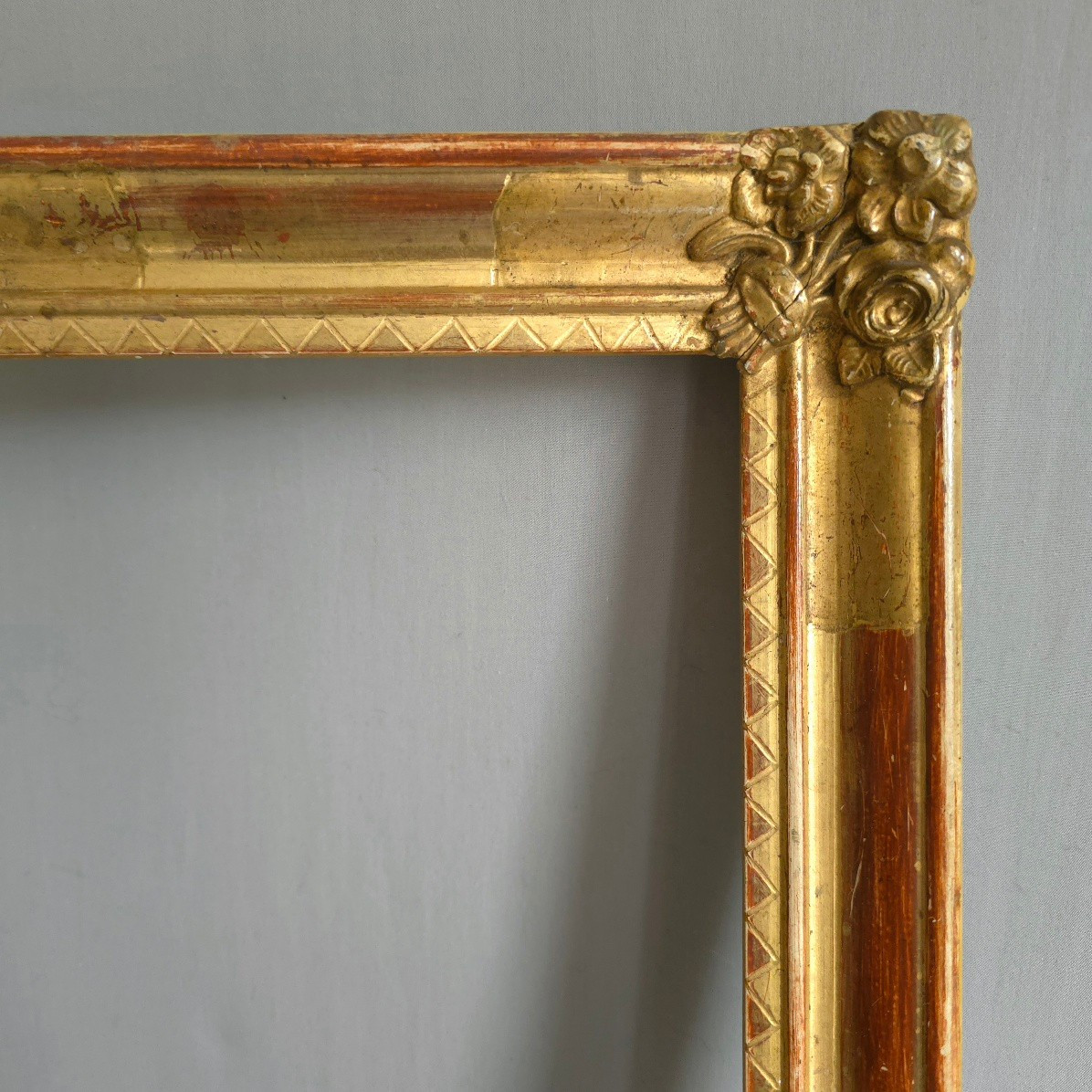 Petit cadre doré Napoléon III feuillure : 24 x 18 ,5 cm-photo-3