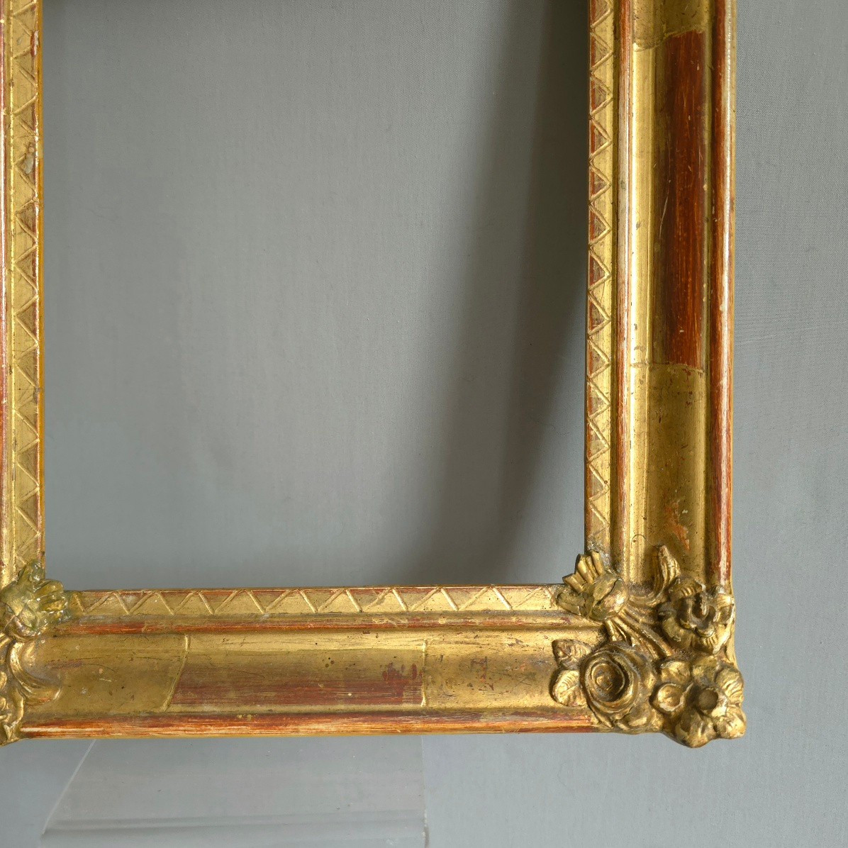 Petit cadre doré Napoléon III feuillure : 24 x 18 ,5 cm-photo-1