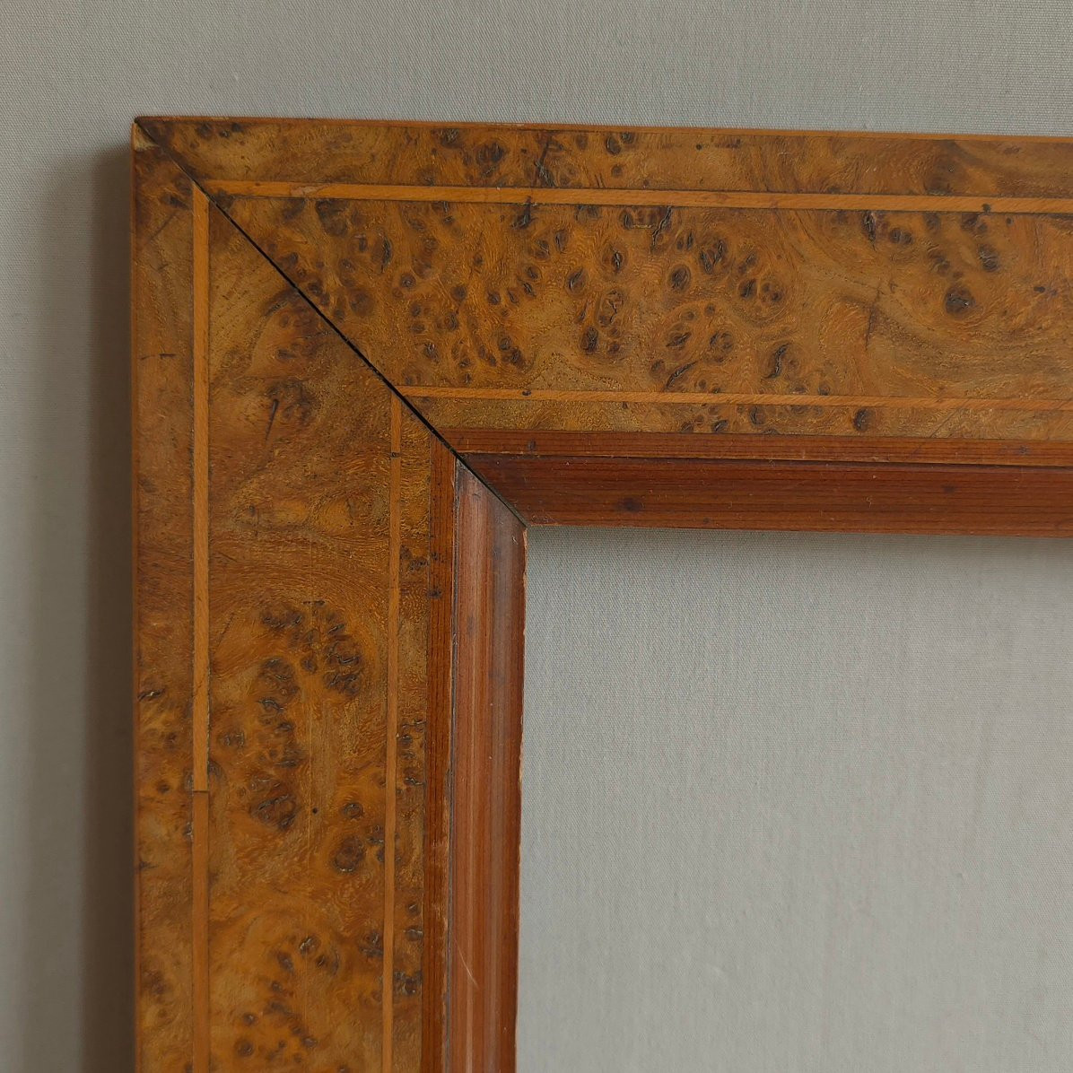 19th-century Wood Veneer Frame With Rabbeted Fillets: 24 X 31 Cm-photo-2