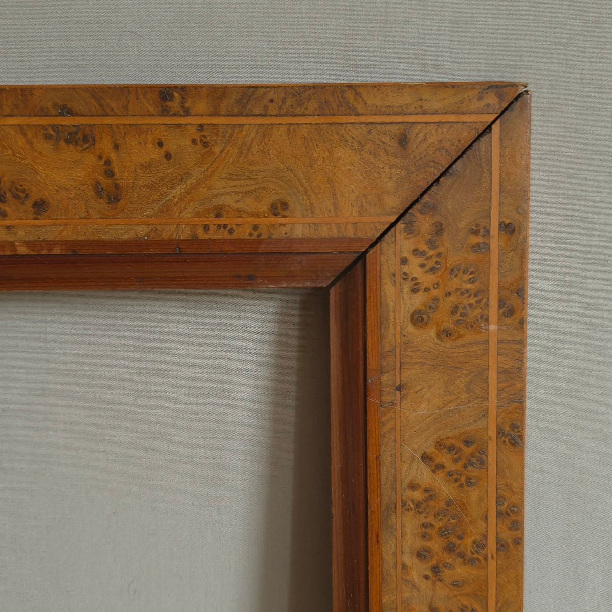 19th-century Wood Veneer Frame With Rabbeted Fillets: 24 X 31 Cm-photo-3