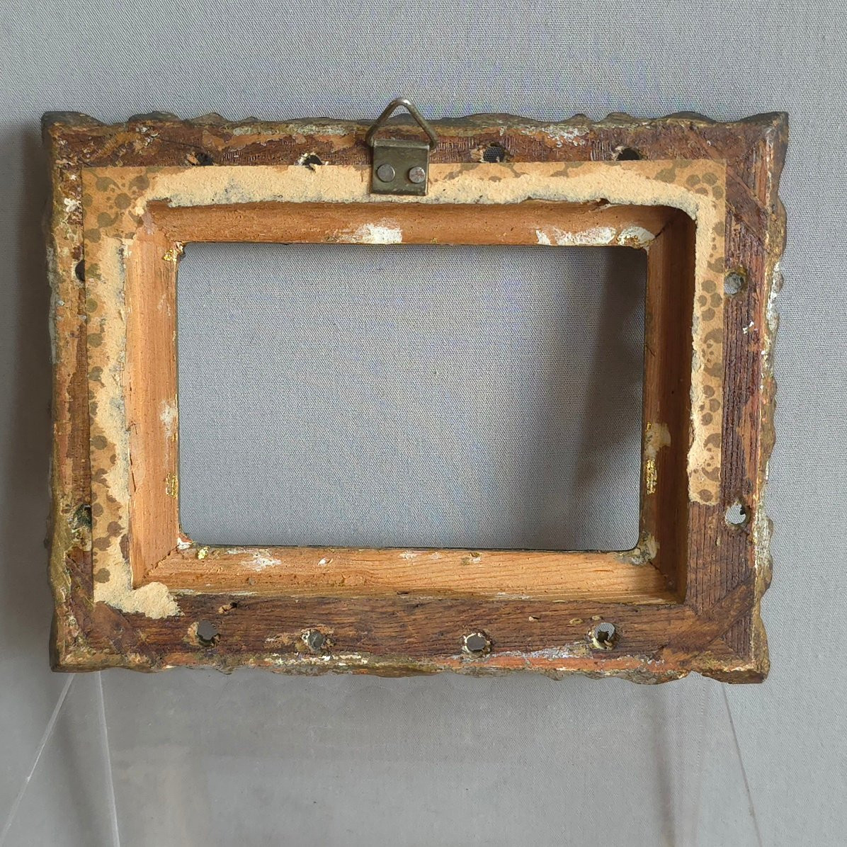 Cadre miniature bois  style italie feuillure : 8 x 5,5 cm-photo-2