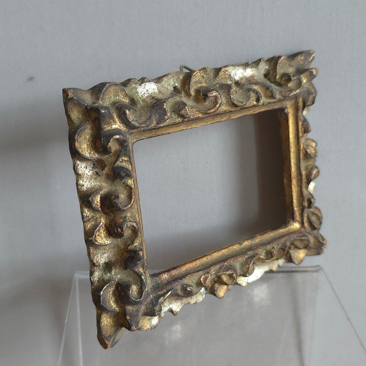 Cadre miniature bois  style italie feuillure : 8 x 5,5 cm-photo-3