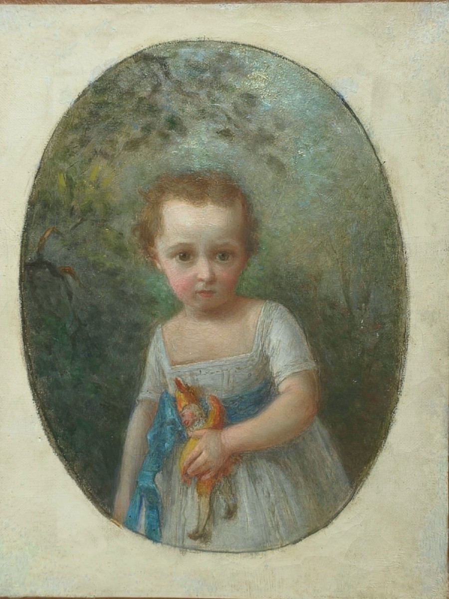 Portrait fillette et son jouet XIXe -photo-1