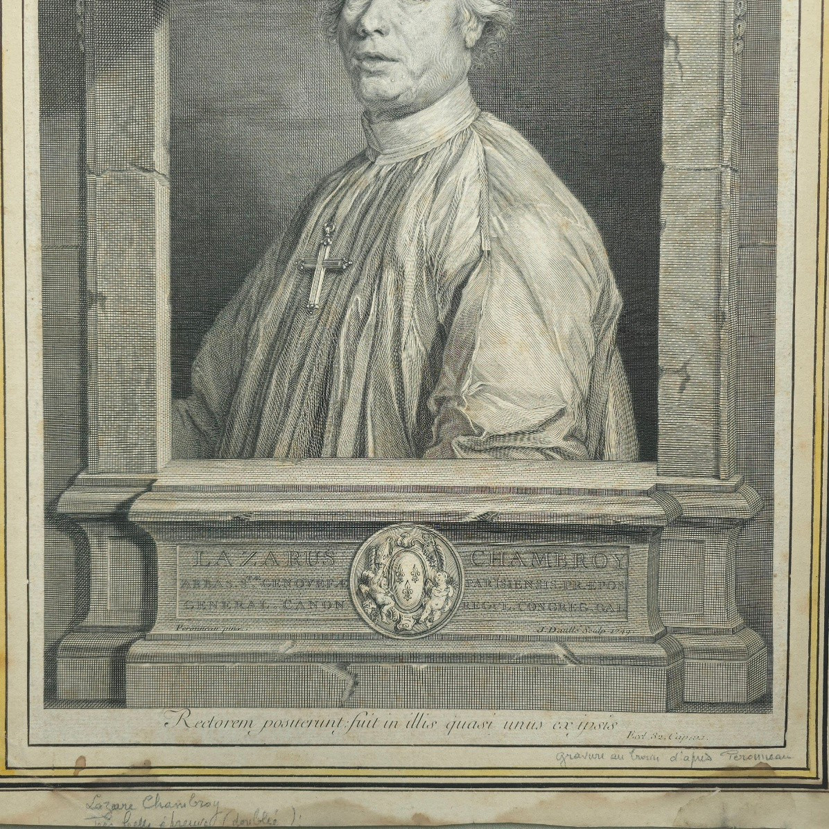 Portrait Of Lazare Chambroy (1698-1750), Abbot Of Sainte-geneviève De Paris (1745-1750), 18th Y-photo-4