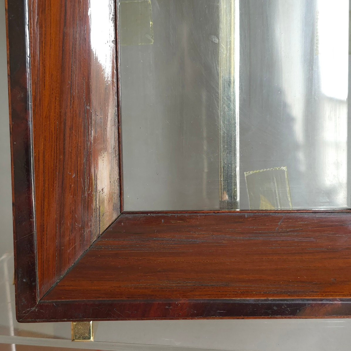 Petit cadre XIXe palissandre feuillure : 18 x 12 cm-photo-1