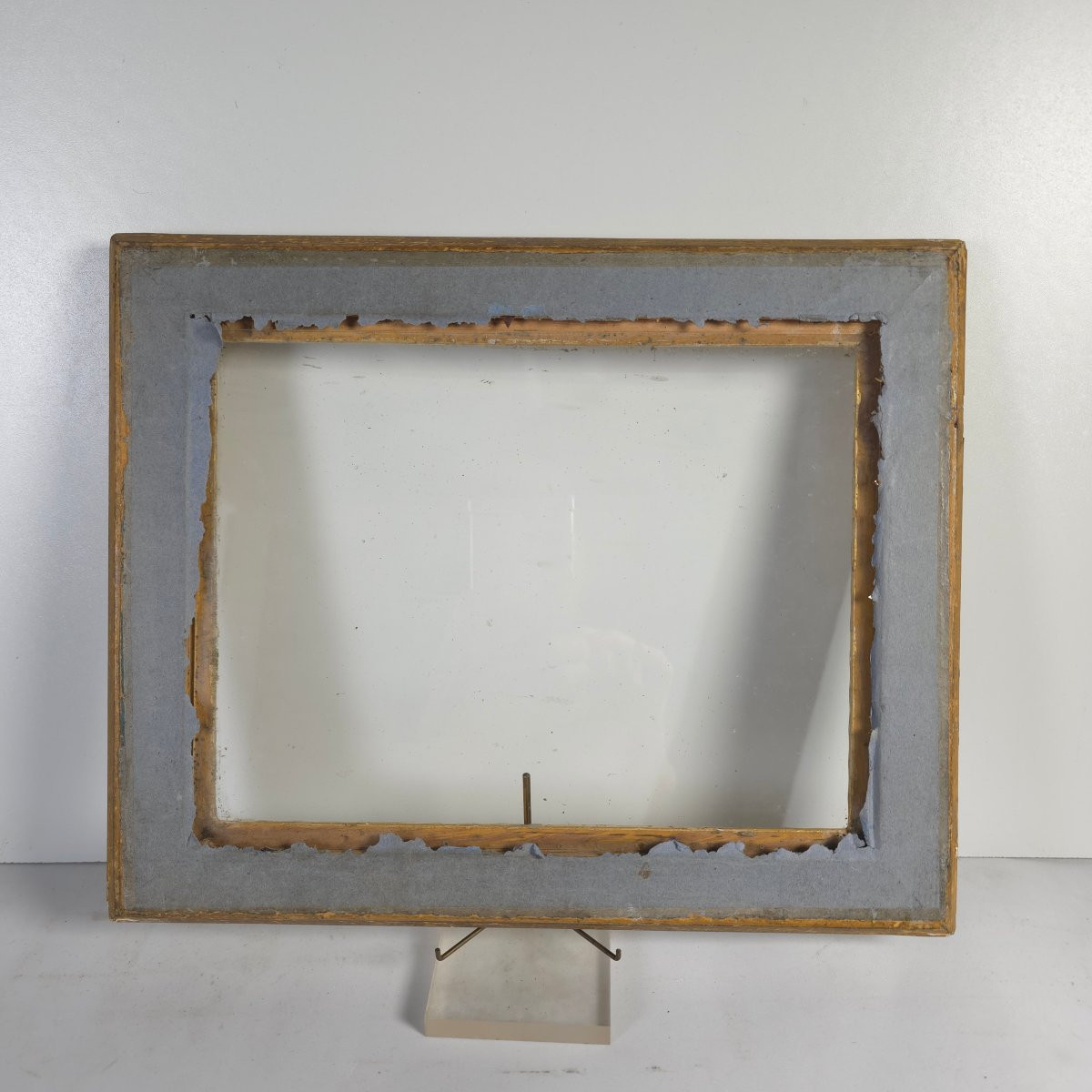 Cadre guilloché doré XIXe feuillure : 20 x 26 cm-photo-3