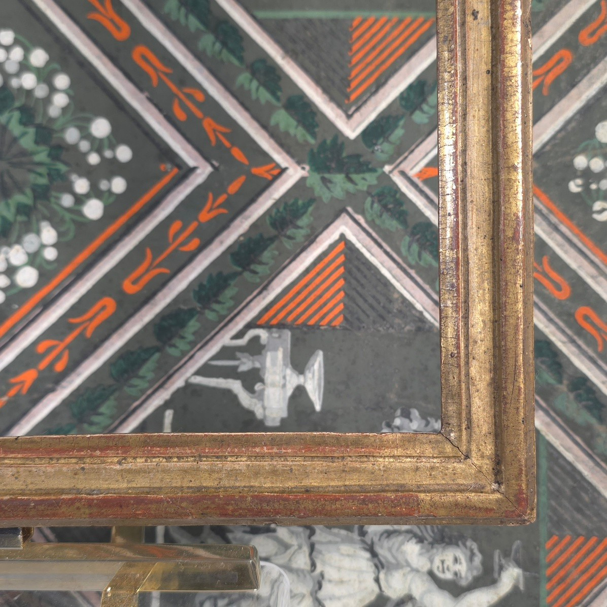 Petit cadre bois doré XVIIIe feuillure : 29 x 20,8 cm-photo-2