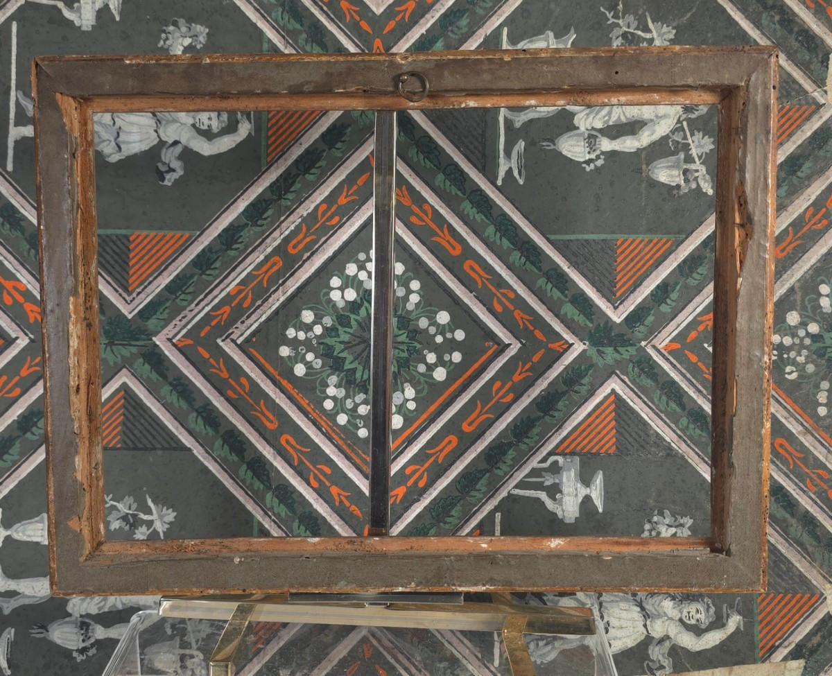 Petit cadre bois doré XVIIIe feuillure : 29 x 20,8 cm-photo-3