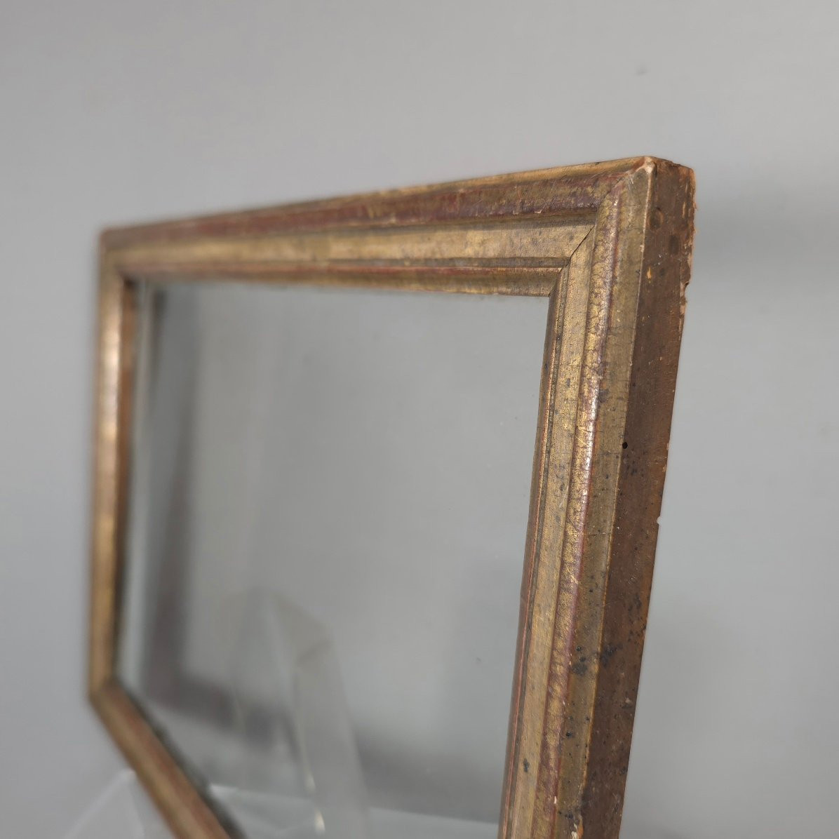 Petit cadre bois doré XVIIIe feuillure : 29 x 20,8 cm-photo-4