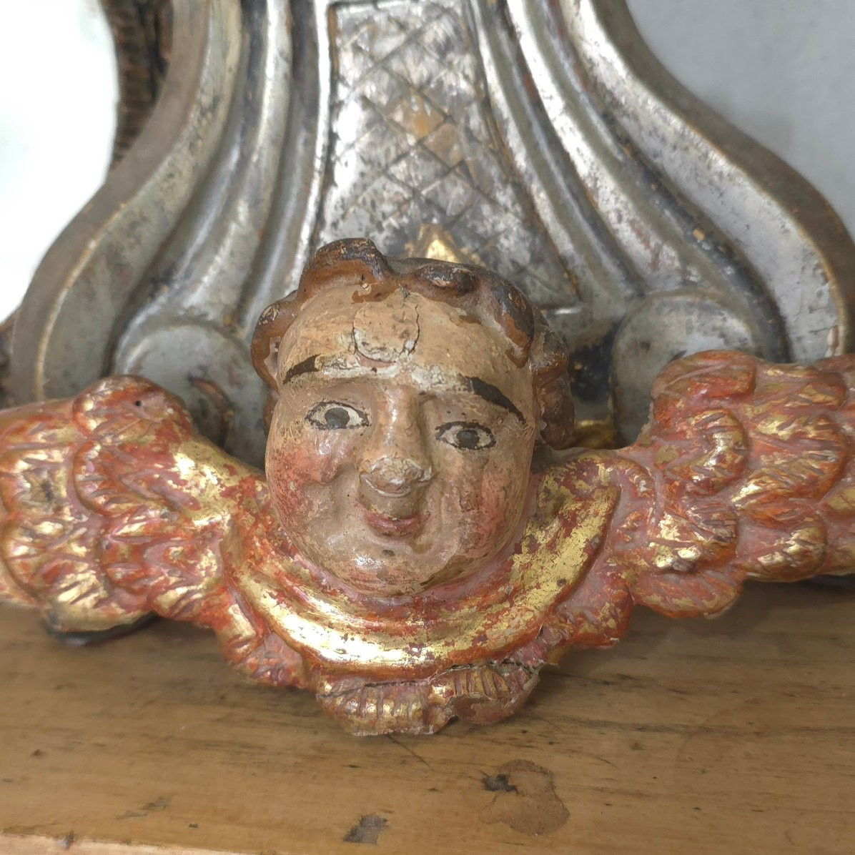 Angelot bois doré XVIIIe -photo-2