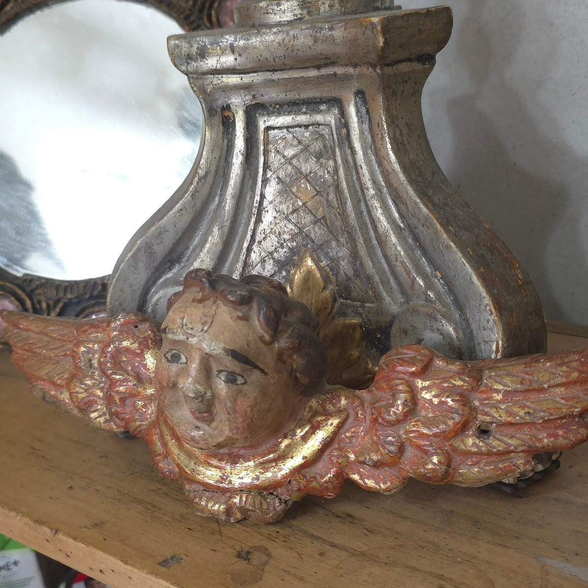 Angelot bois doré XVIIIe -photo-3