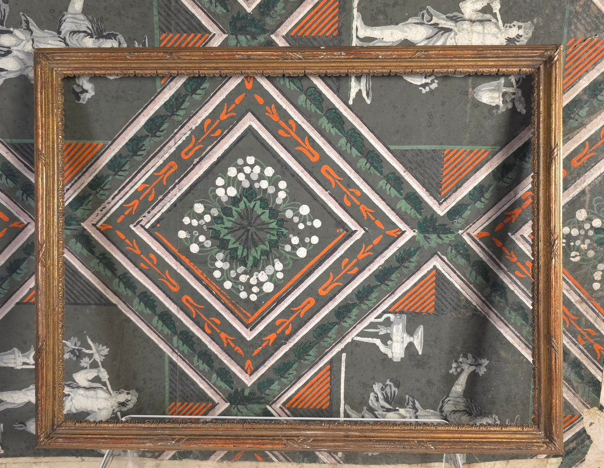 Cadre baguette XVIIIe Louis XVI bois doré feuillure :  24 x 32 cm-photo-2