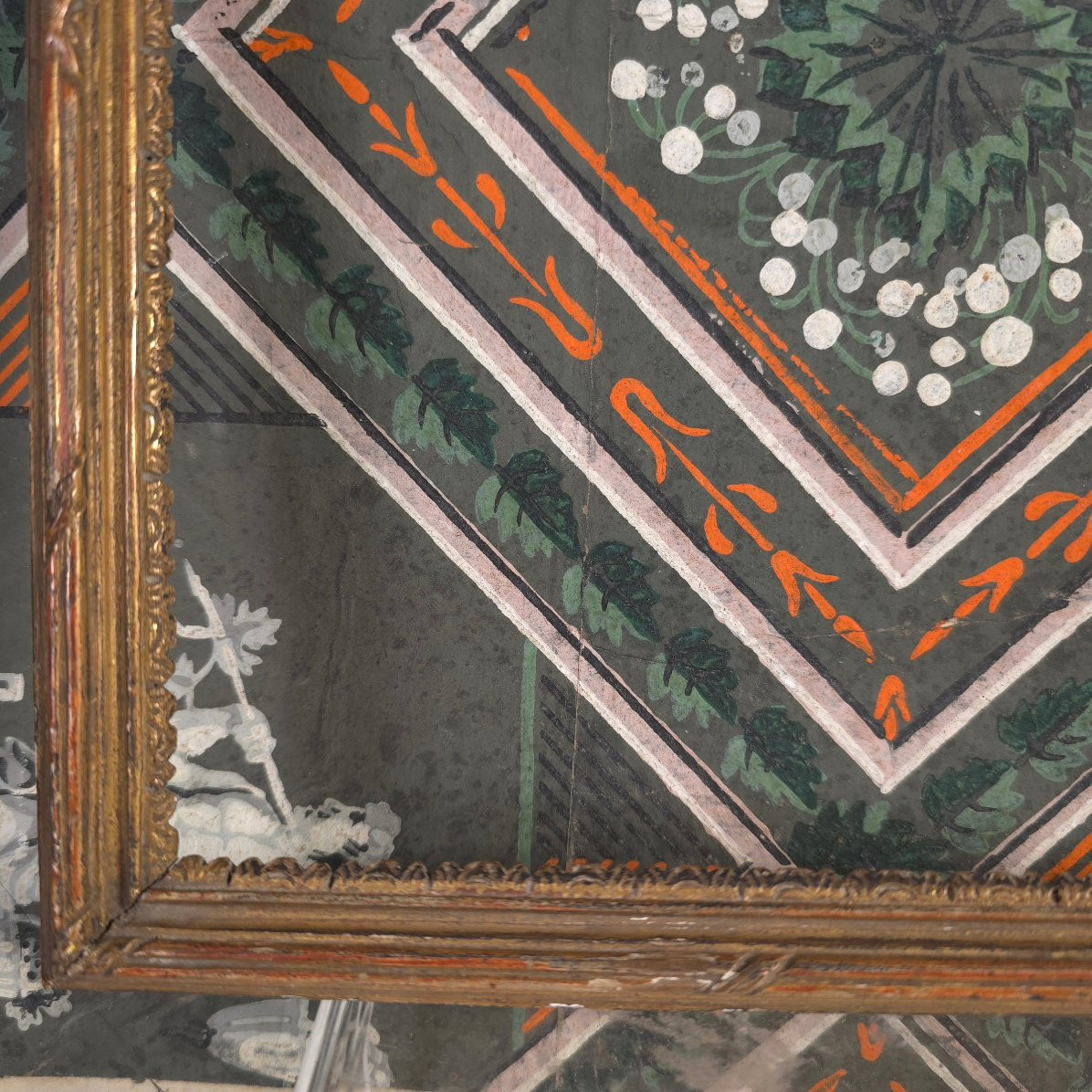 Cadre baguette XVIIIe Louis XVI bois doré feuillure :  24 x 32 cm-photo-4