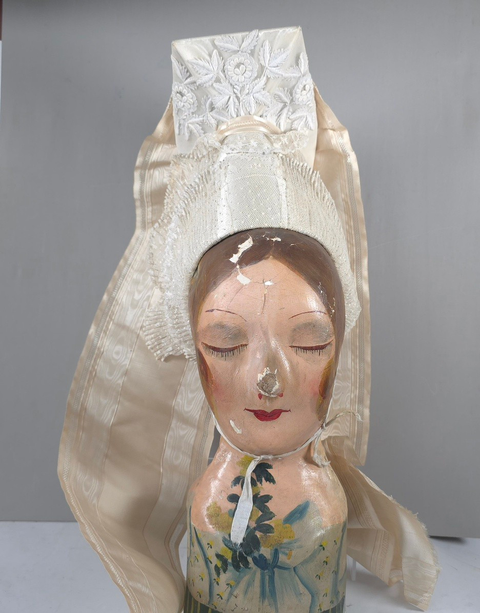 Ménigoute Headdress 19th Century Deux Sèvres Embroidered Tulle-photo-2