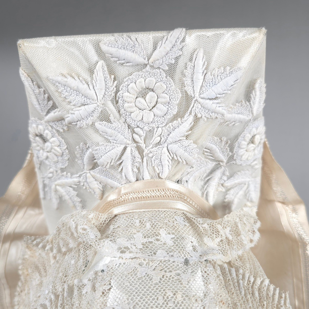 Ménigoute Headdress 19th Century Deux Sèvres Embroidered Tulle-photo-3