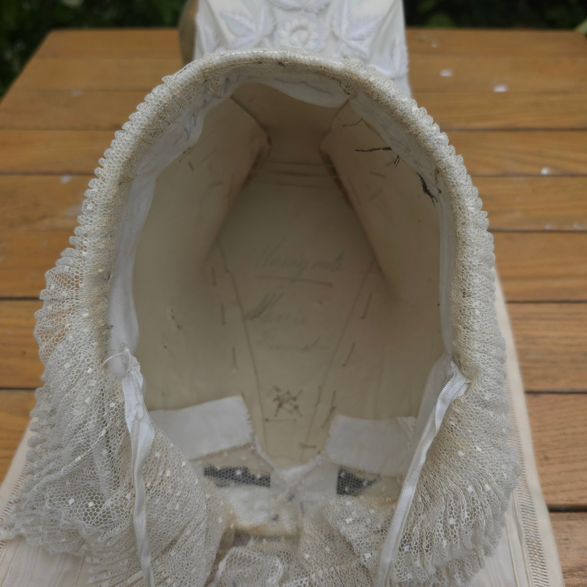 Ménigoute Headdress 19th Century Deux Sèvres Embroidered Tulle-photo-7