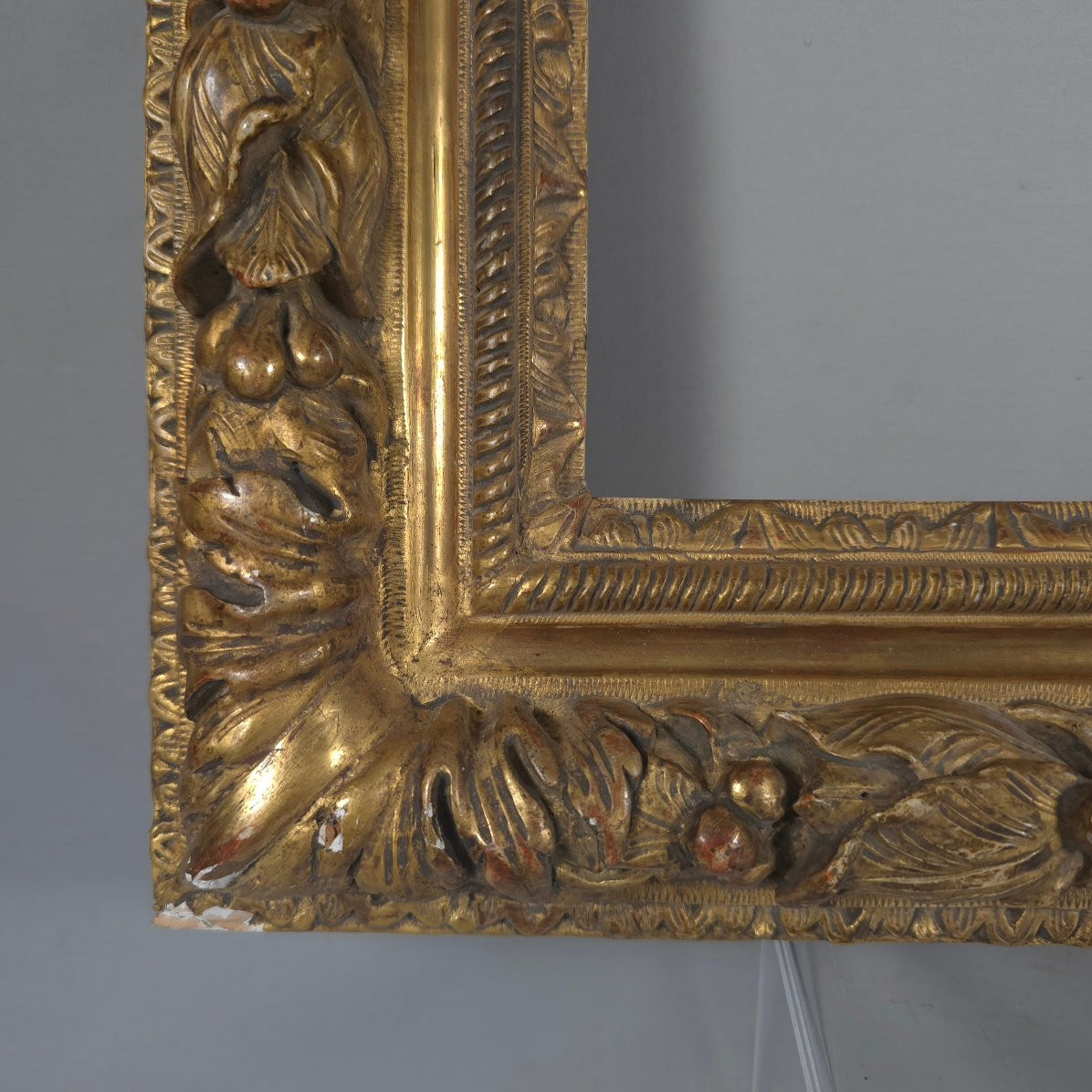 Louis XIII Gilded Wood Frame: 28 X 42 Cm-photo-1
