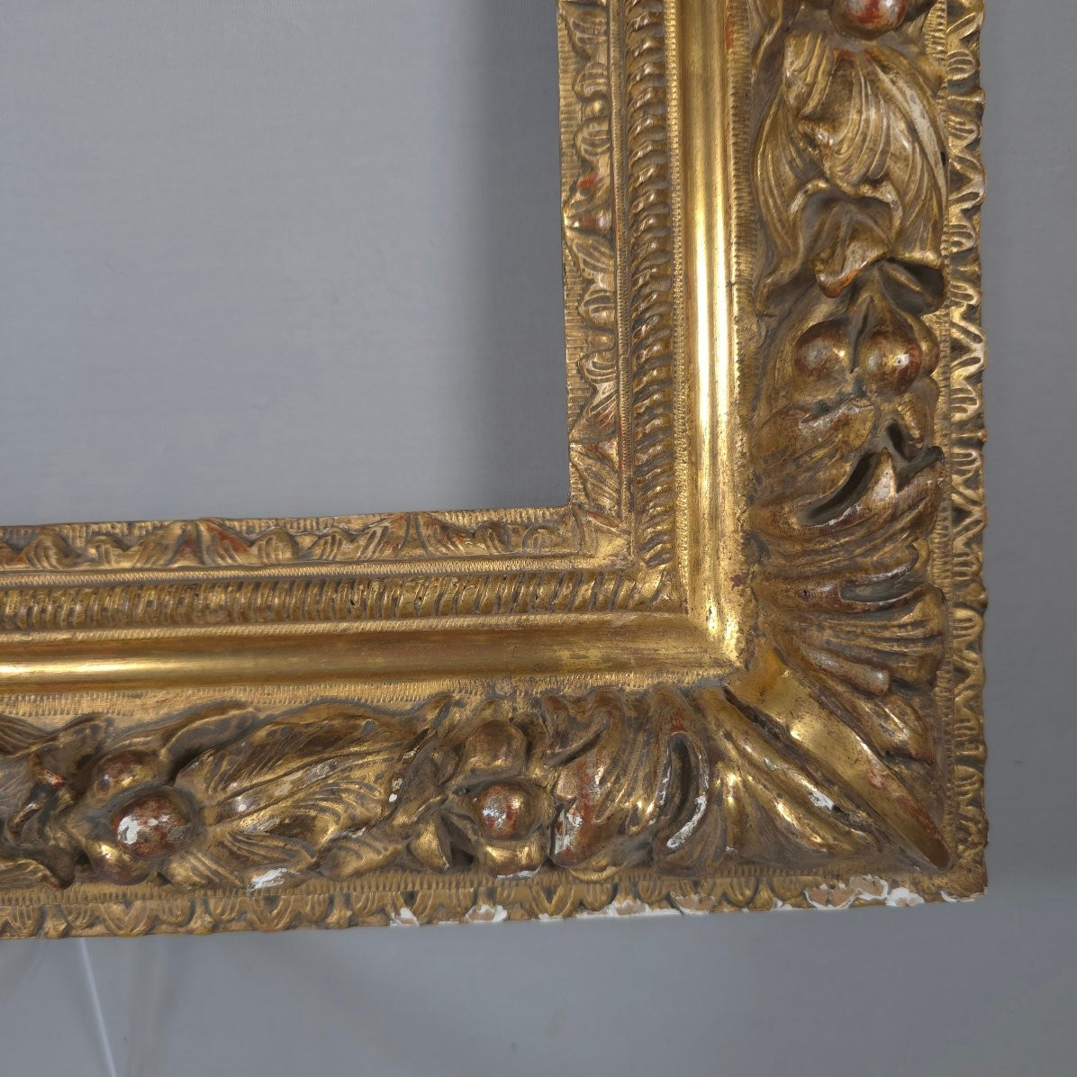 Louis XIII Gilded Wood Frame: 28 X 42 Cm-photo-3