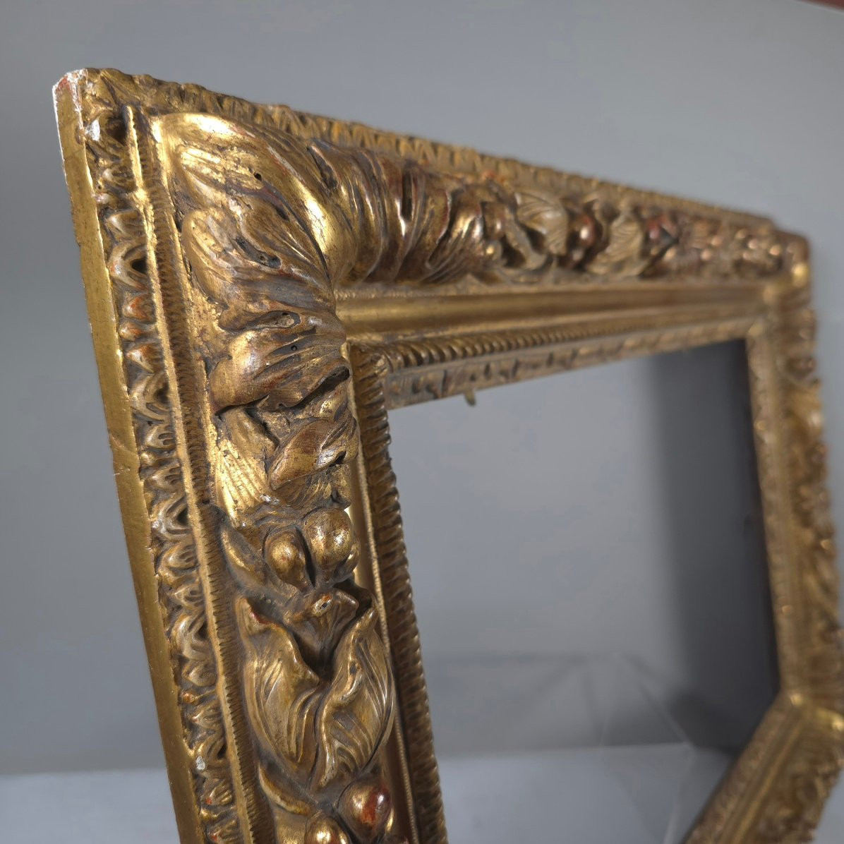 Louis XIII Gilded Wood Frame: 28 X 42 Cm-photo-4