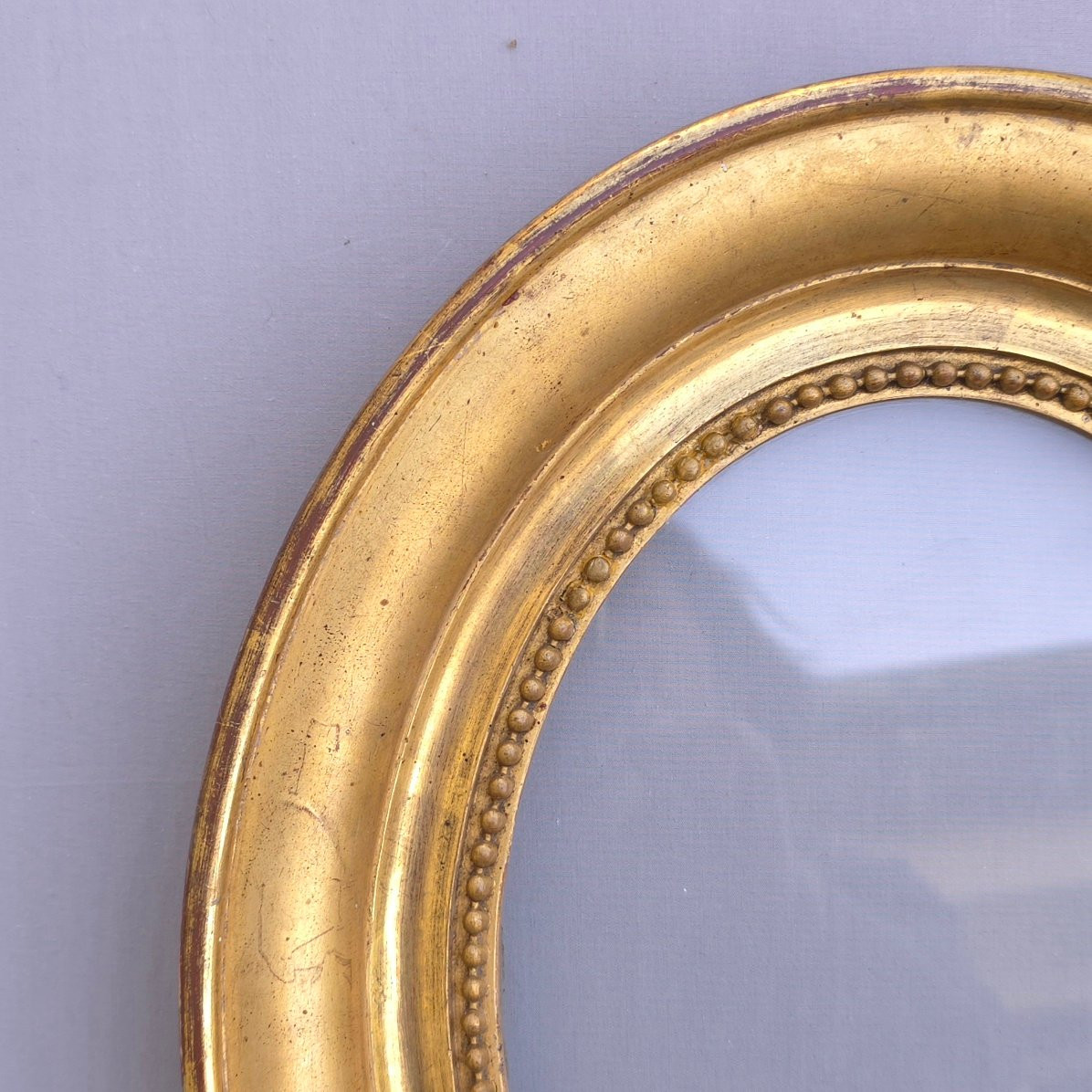 Napoleon III Oval Gilded Frame: 21.5 X 16.5 Cm-photo-2