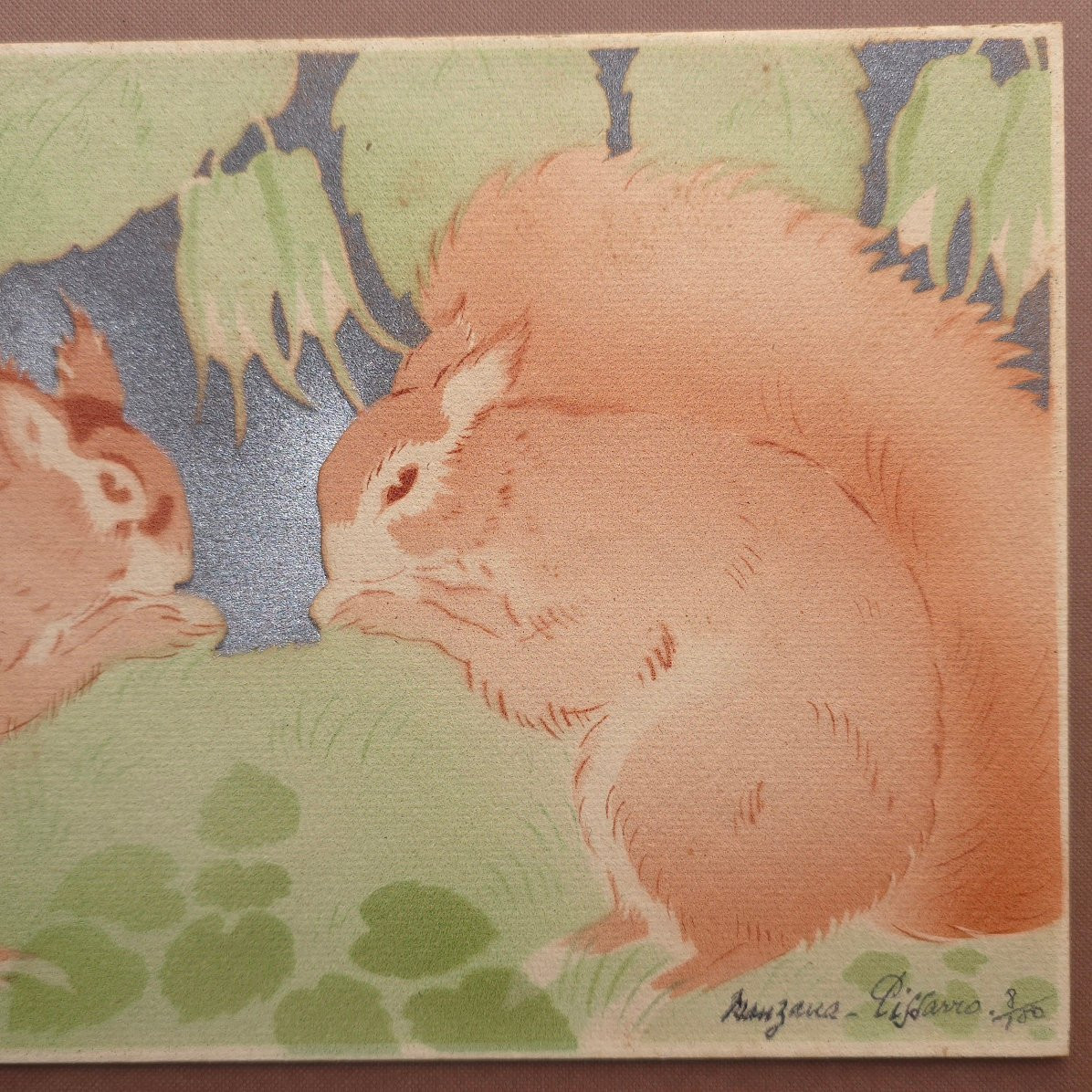 Manzana Pissarro Squirrels Stencil Numbered 8/100-photo-3