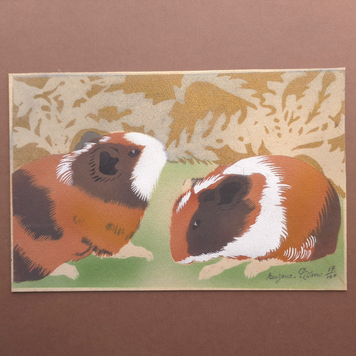 Manzana Pissarro Hamsters pochoir numéroté 17/100