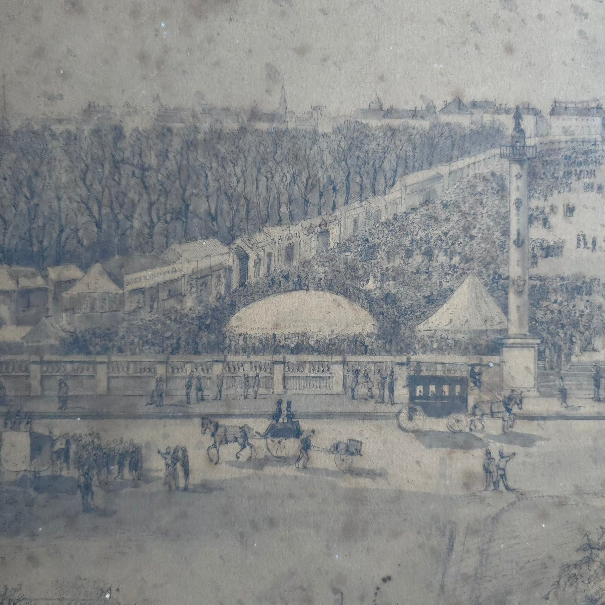 Foires de Bordeaux place des Quinconces vers 1900 dessin Paul F. MARTIN-photo-5
