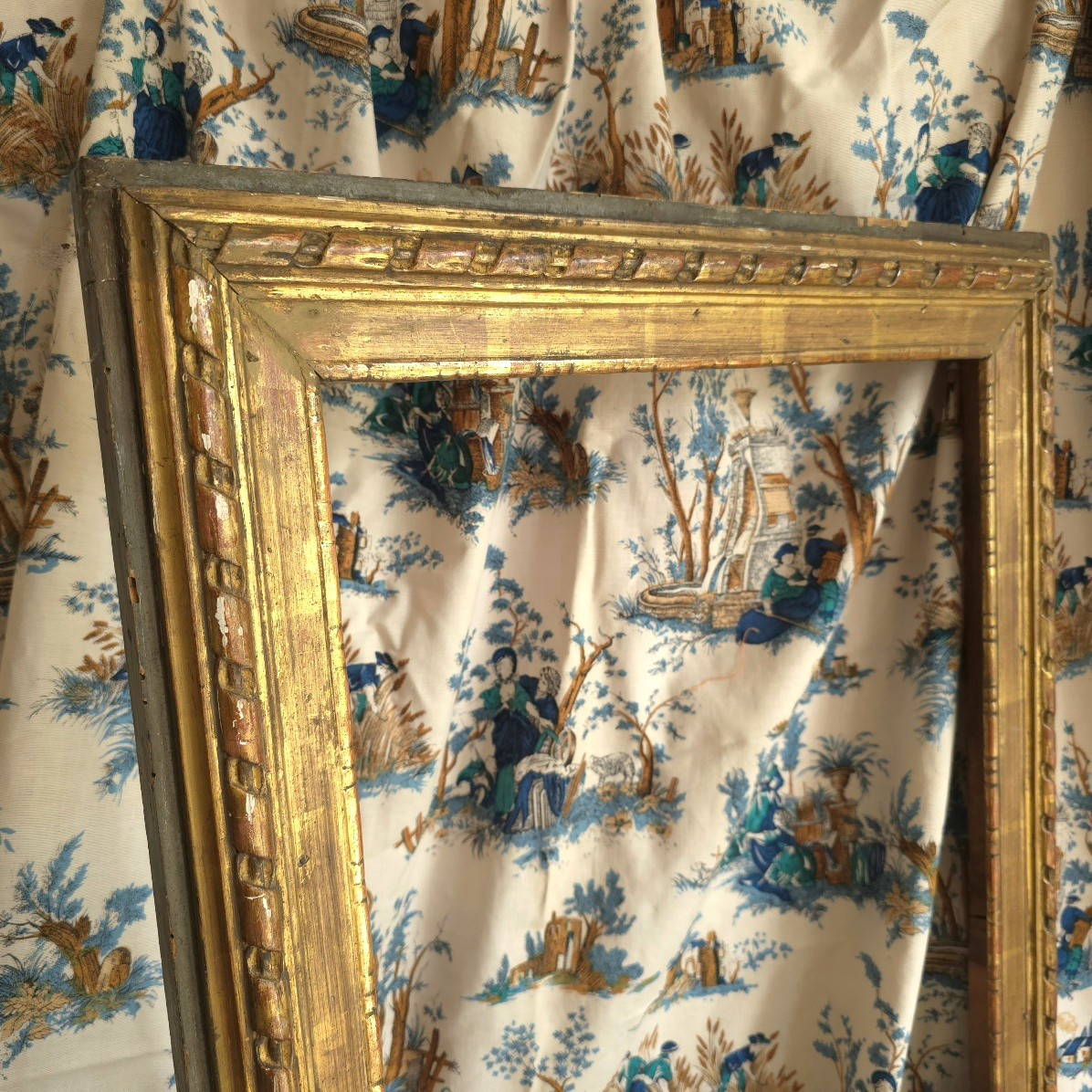 Louis XVI Gilded Wood Frame: 53 X 41 Cm-photo-3