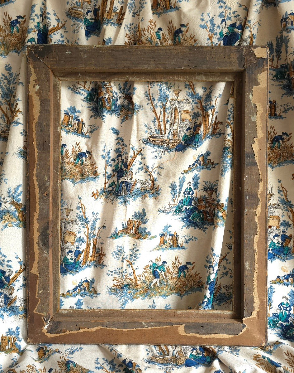 Louis XVI Gilded Wood Frame: 53 X 41 Cm-photo-3