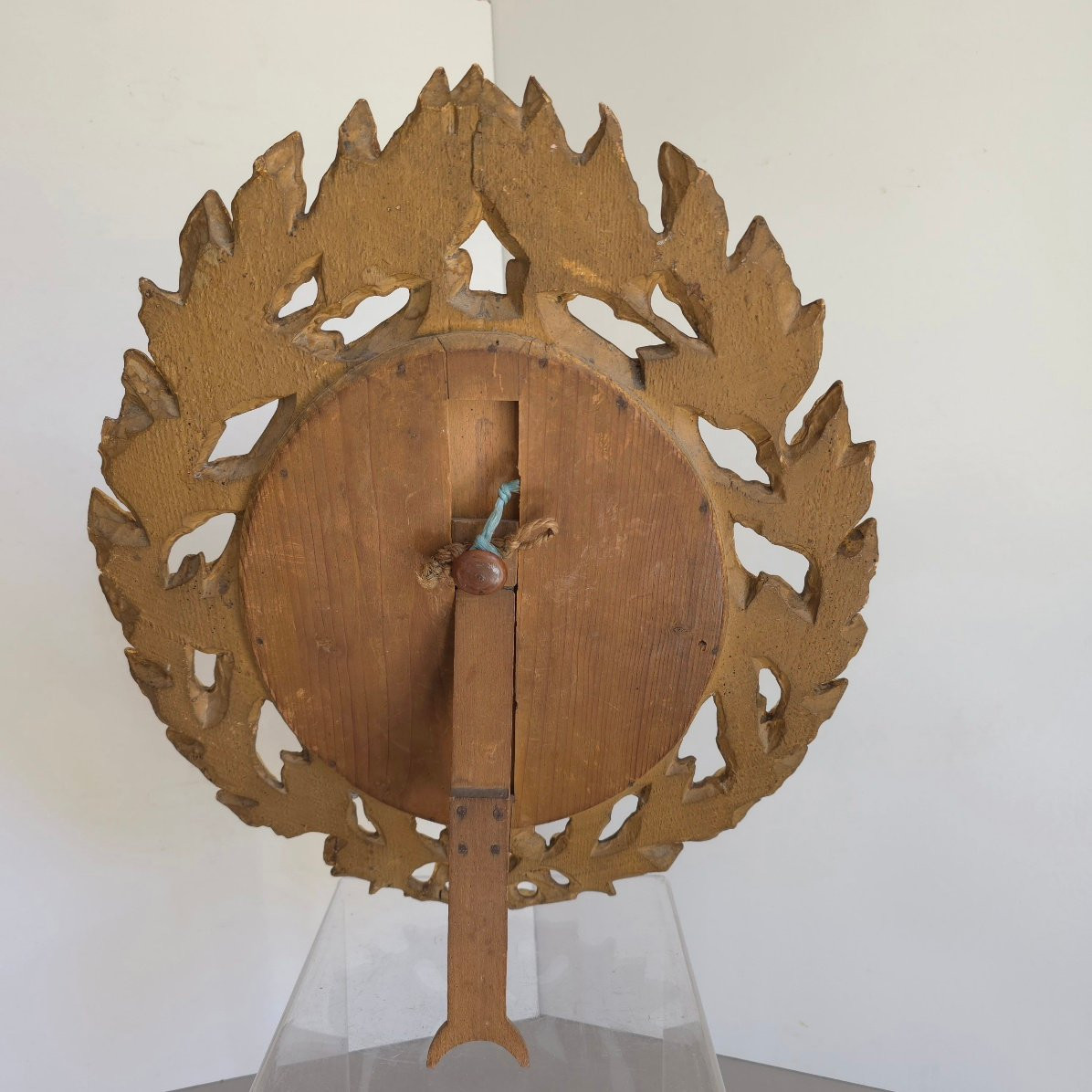 Miroir guirlande de laurier bois doré XIXe hauteur : 42 cm-photo-1