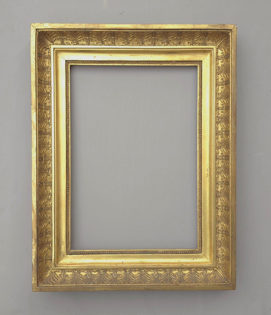 Cadre Empire palmettes feuillure : 28 x 40 cm