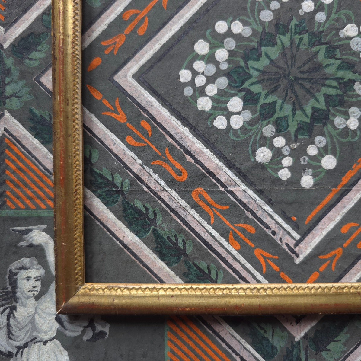 Small Frame XIX Gilded Wood Guilloché Feuillure: 27 X 21 Cm-photo-4