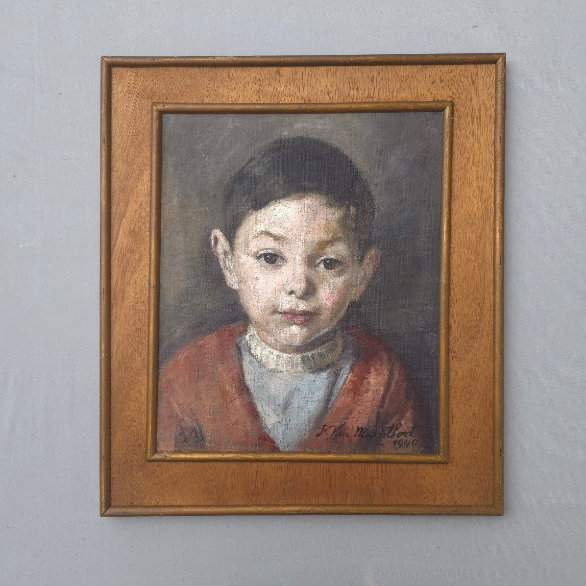 Franz Van Montfort (1889-1980) Portrait Of A Boy 1940