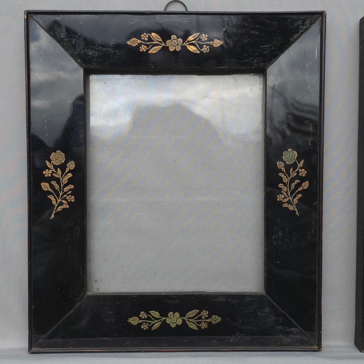 Pair Of Small 19th-century Frames In Eglomised Glass: 18.5 X 15 Cm-photo-3