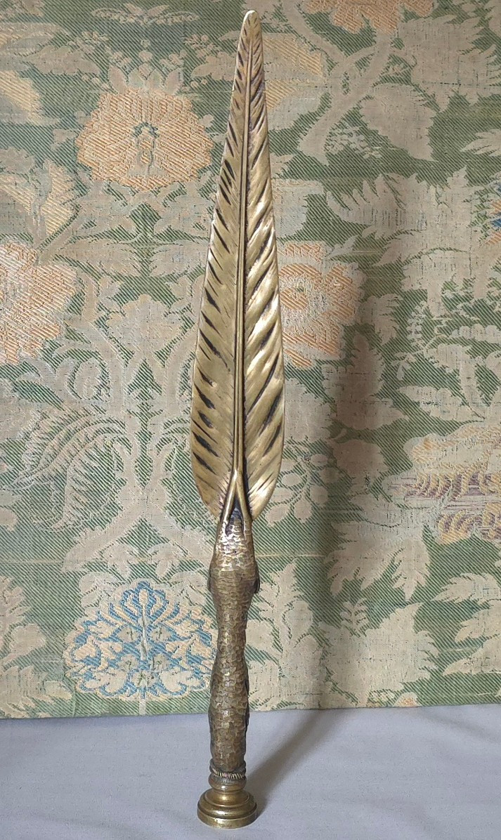 Large Bronze Letter Opener And Seal, Jules Moigniez (1835-1894) Model, Unsigned, Eagle's Head A-photo-3