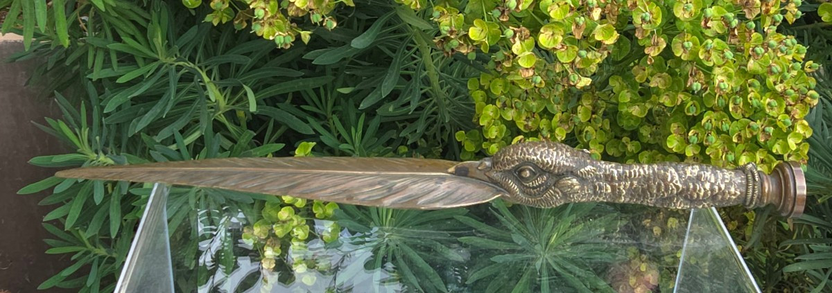 Large Bronze Letter Opener And Seal, Jules Moigniez (1835-1894) Model, Unsigned, Eagle's Head A