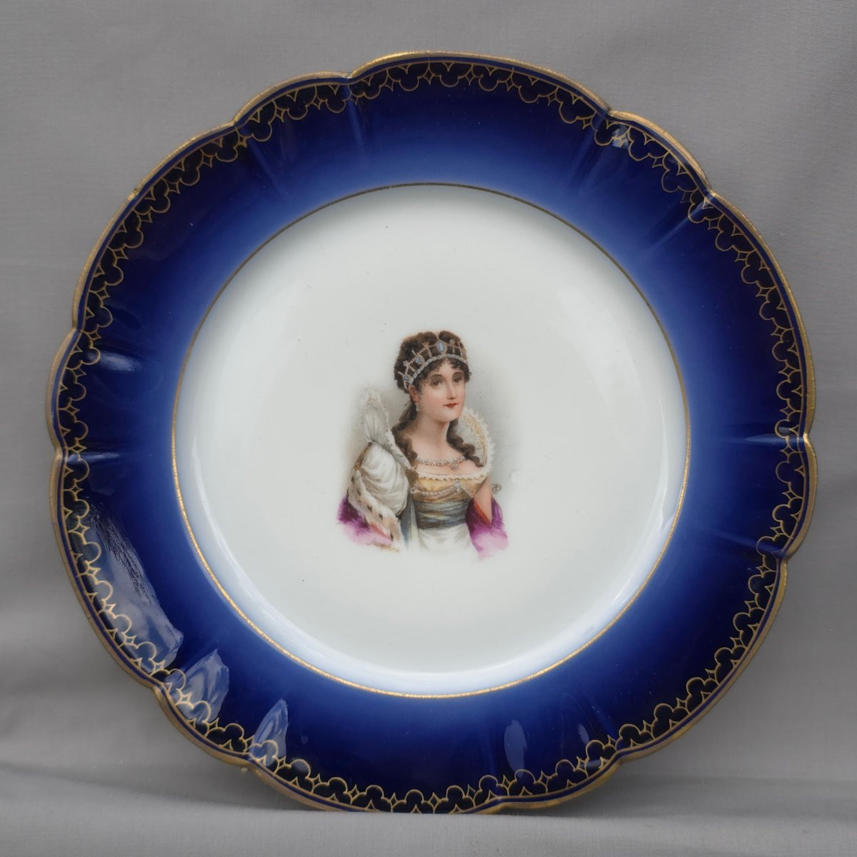 Paire assiette porcelaine Limoges Napoléon Joséphine M.Redon LIMOGES 1891-1906  -photo-2
