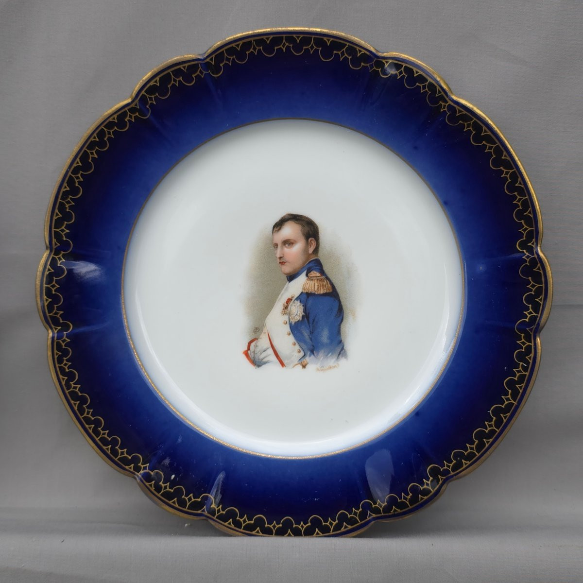 Paire assiette porcelaine Limoges Napoléon Joséphine M.Redon LIMOGES 1891-1906  -photo-3