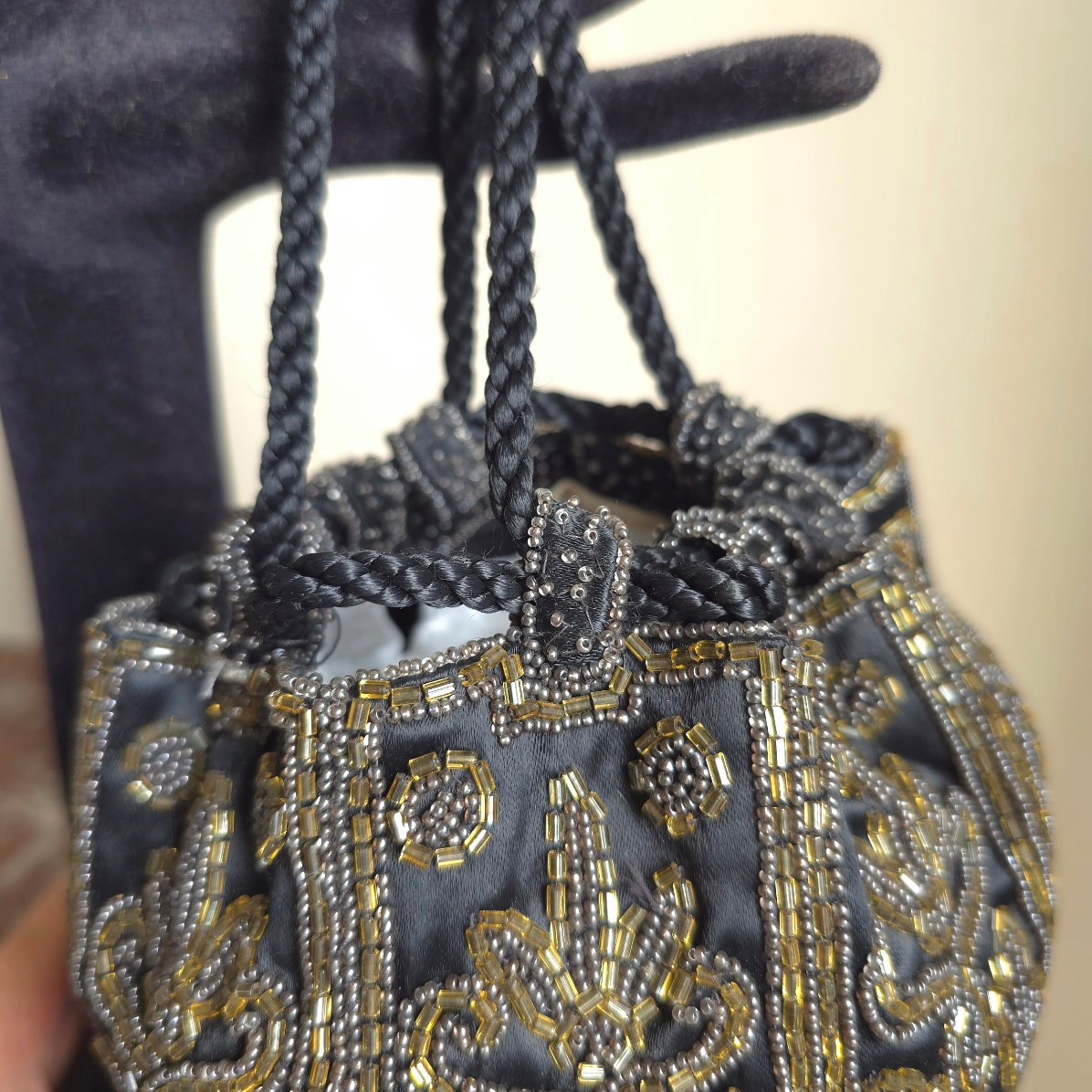 Pearl Bag Aumônière Couture Made In France 20th Century-photo-1