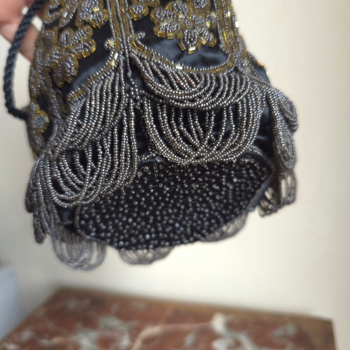 Pearl Bag Aumônière Couture Made In France 20th Century-photo-2