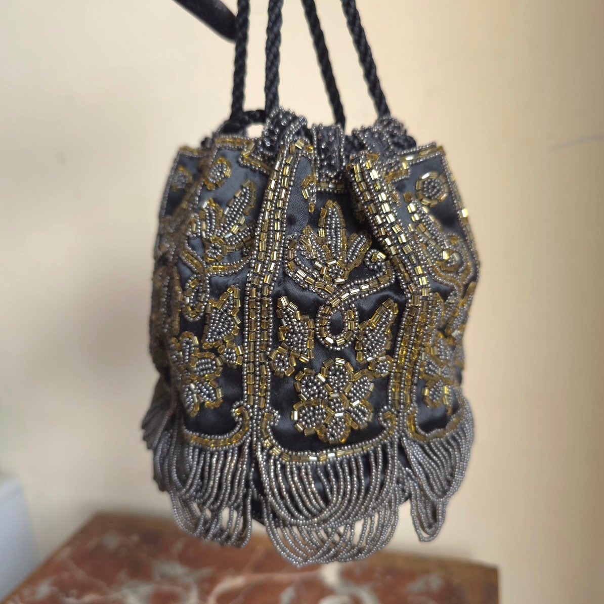 Pearl Bag Aumônière Couture Made In France 20th Century-photo-3