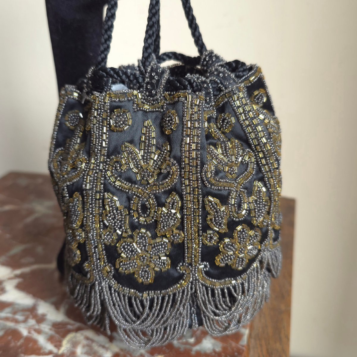 Pearl Bag Aumônière Couture Made In France 20th Century-photo-6