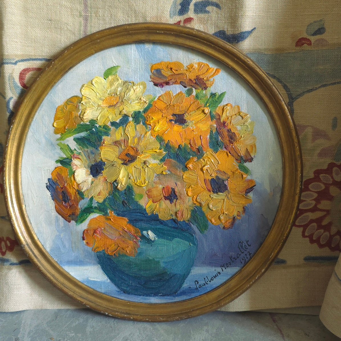 Paul Louis MESTRALLET (1886 - 1990)  paire bouquets de fleurs 1927 -photo-3