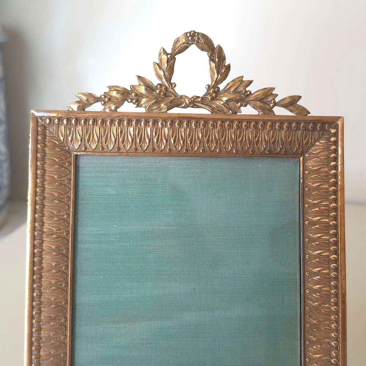 3 Photo Frames  Laurel Wreath  Bronze, 1900 Photo Dimensions: 11.3 X 8.2 Cm For 12 X 9 Photos -photo-3