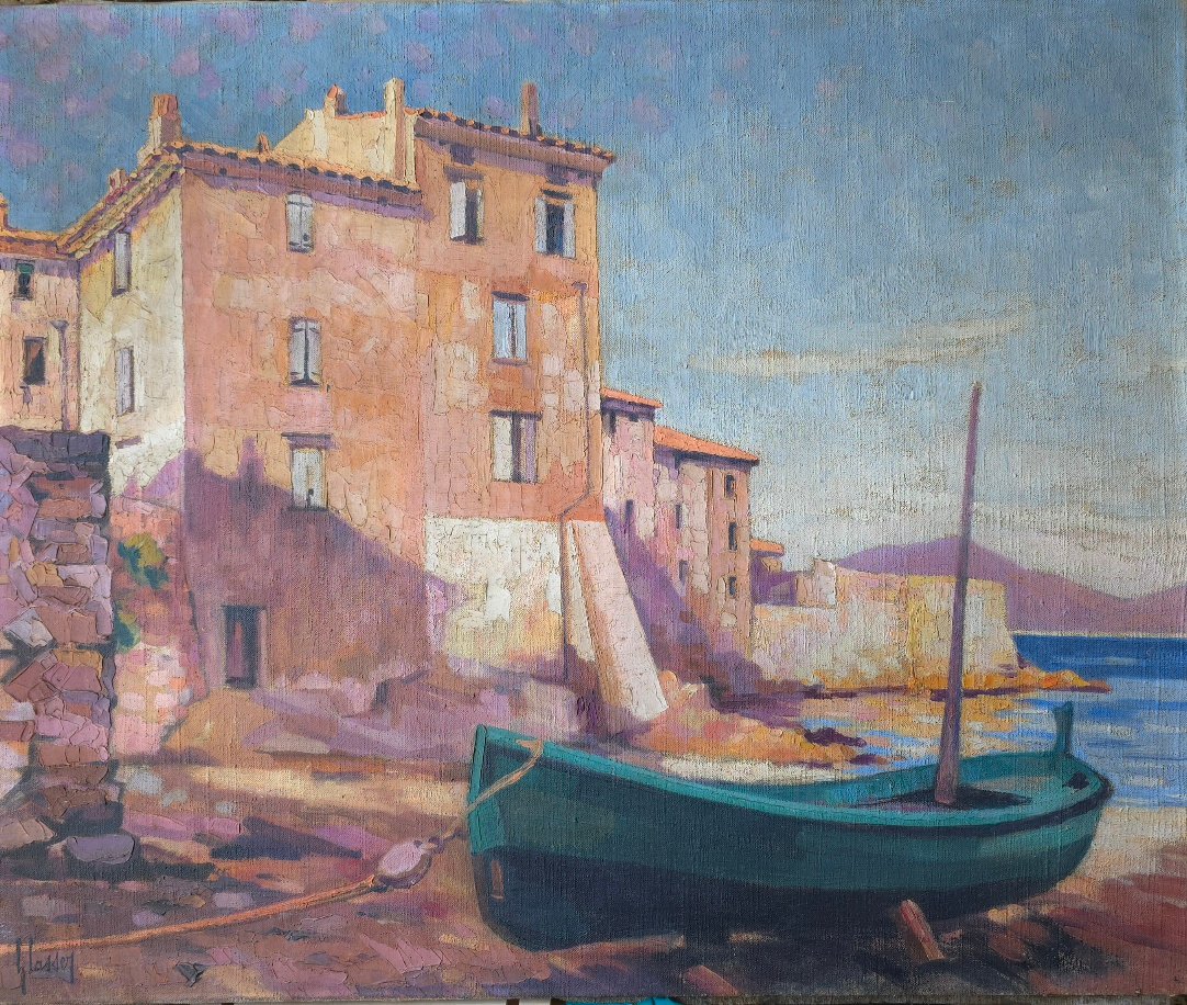 Louis-Eugène Glasser ( 1897- 1986) Saint Tropez La Ponche Côte d'Azur