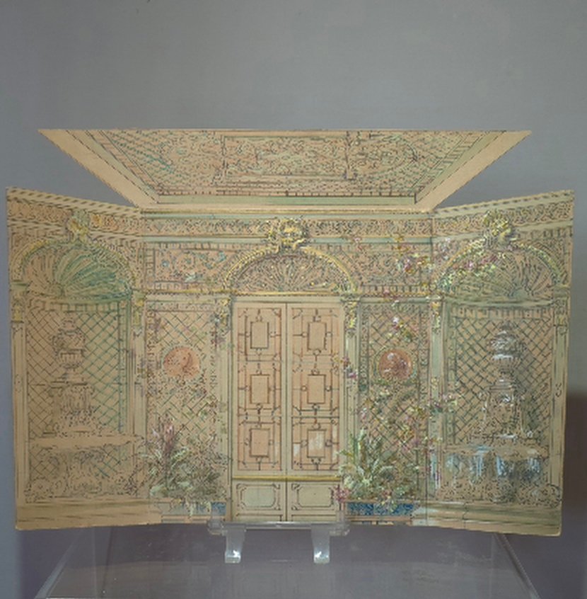 Vicor Duvignaud Maquette décor casino Saint Valéry en Caux 1897 aquarelle