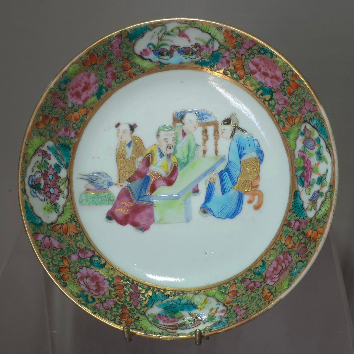   Chinese Canton Porcelain Cup And Saucer, 19th Century, China-photo-4
