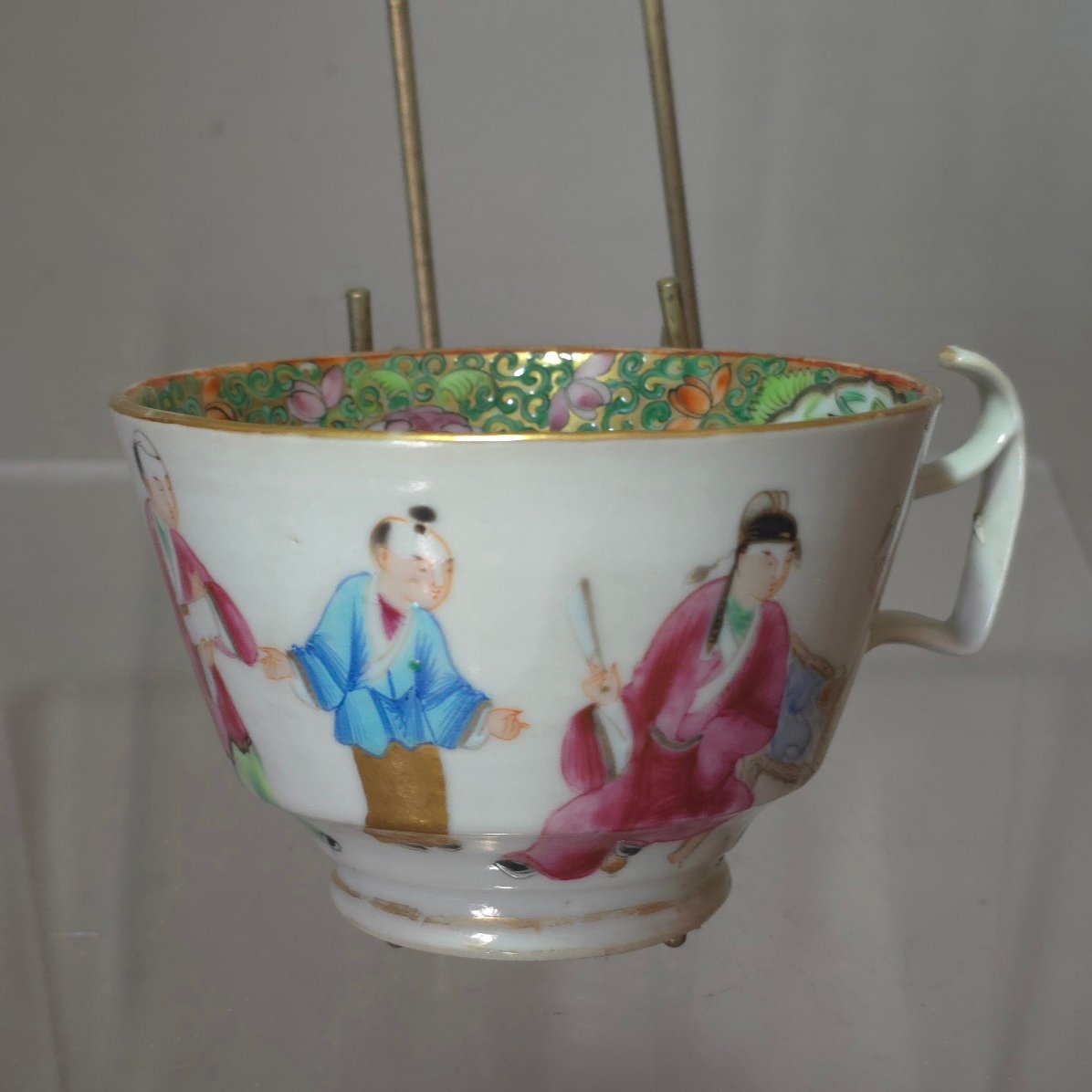   Chinese Canton Porcelain Cup And Saucer, 19th Century, China-photo-7