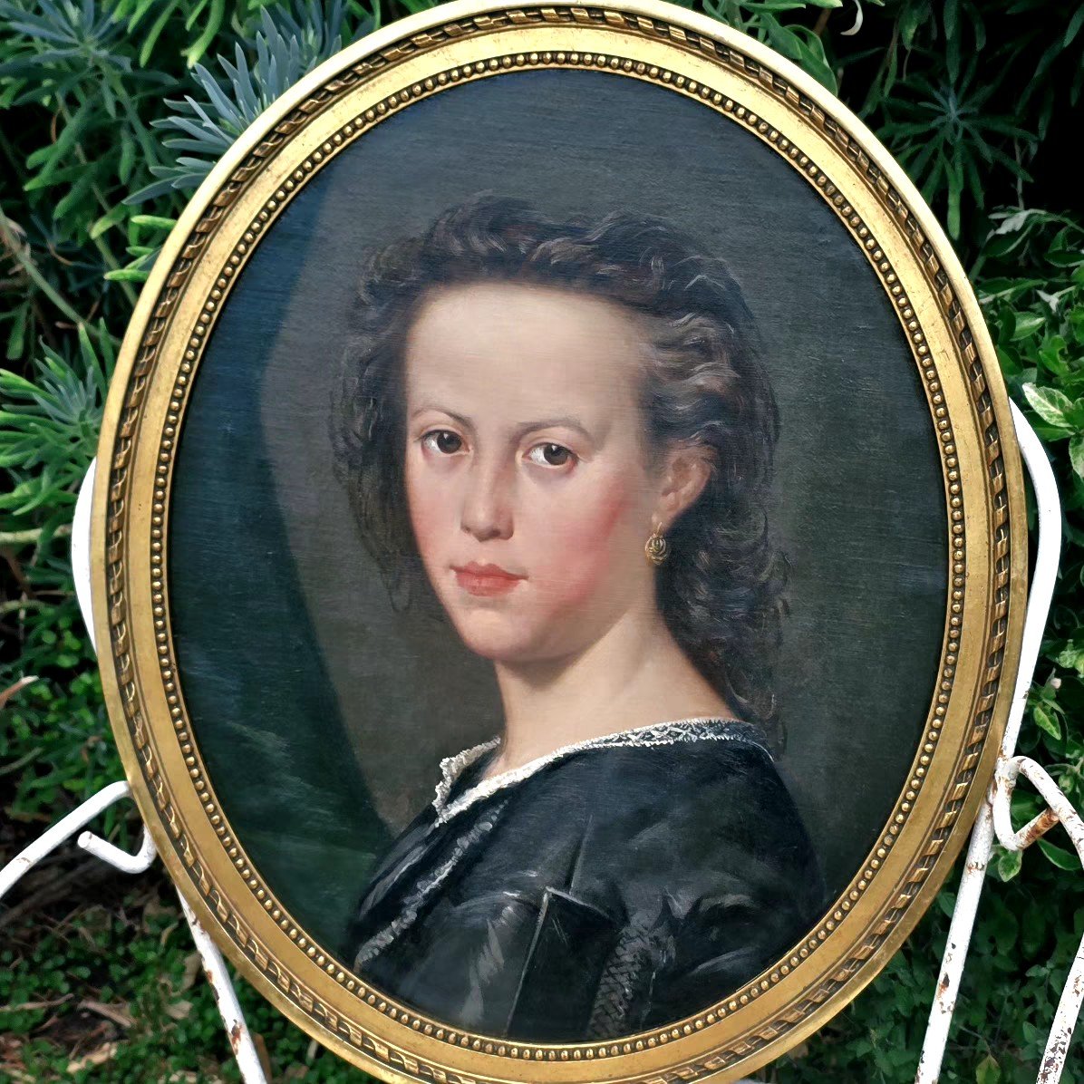 Portrait jemme femme époque Napoléon III 